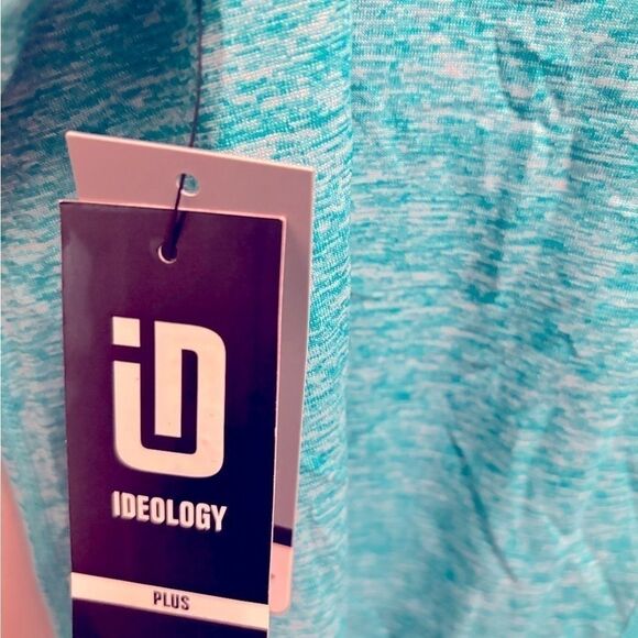 ID IDEOLOGY Women'Essentials Heathered Keyhole-Back Tank Top shirt tropical surf - Picture 8 of 13